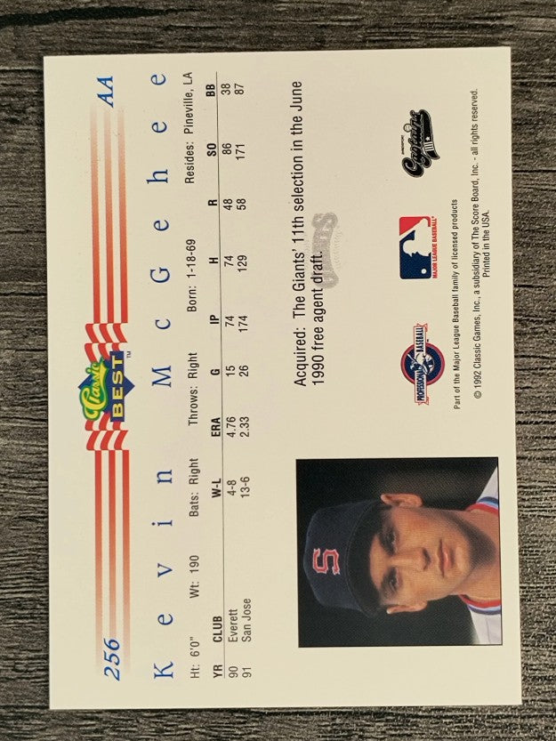 1992 Classic/Best #256 Kevin McGehee