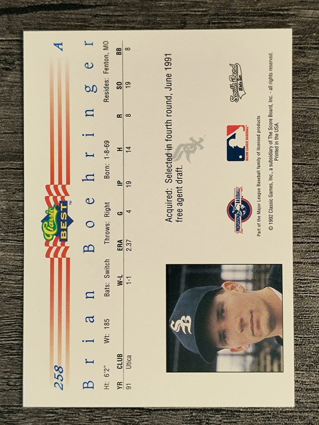 1992 Classic/Best #258 Brian Boehringer