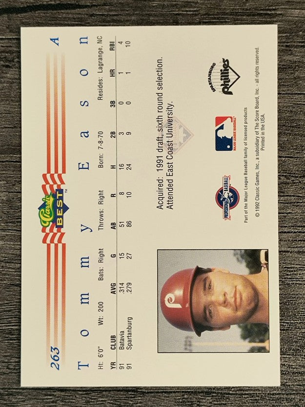 1992 Classic/Best #263 Tommy Eason