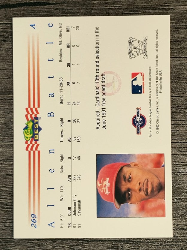 1992 Classic/Best #269 Allen Battle