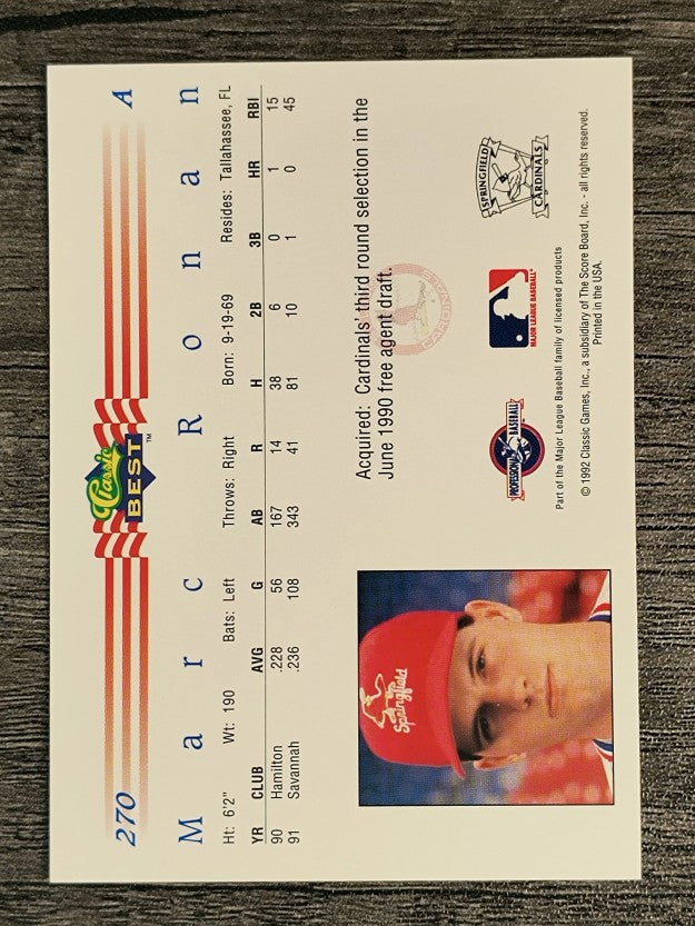 1992 Classic/Best #270 Marc Ronan