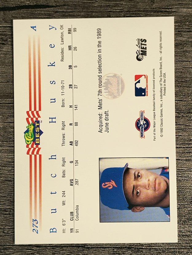 1992 Classic/Best #273 Butch Huskey