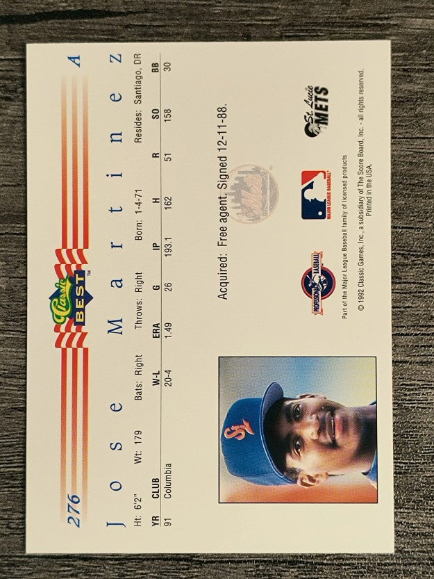 1992 Classic/Best #276 Jose Martinez