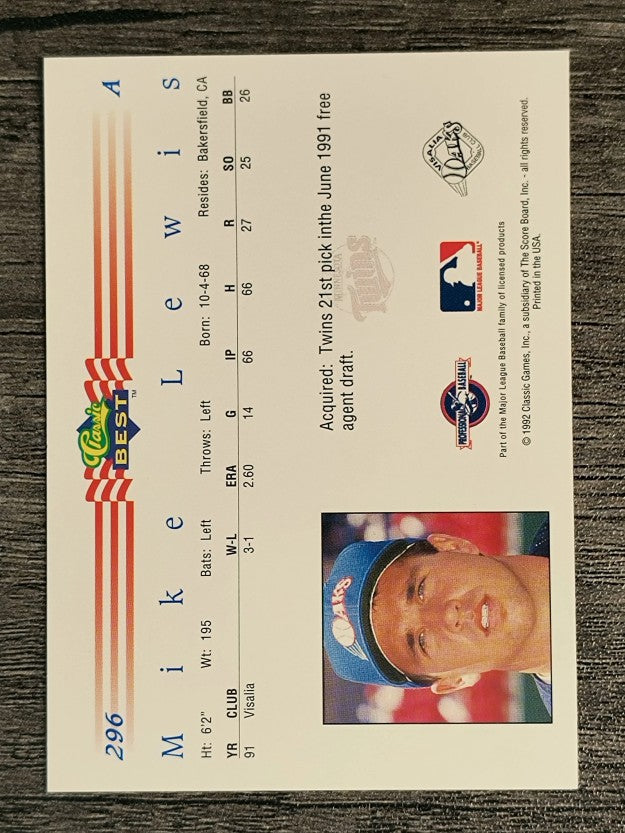 1992 Classic/Best #296 Mike Lewis