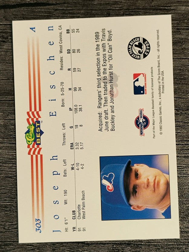 1992 Classic/Best #303 Joseph Eischen