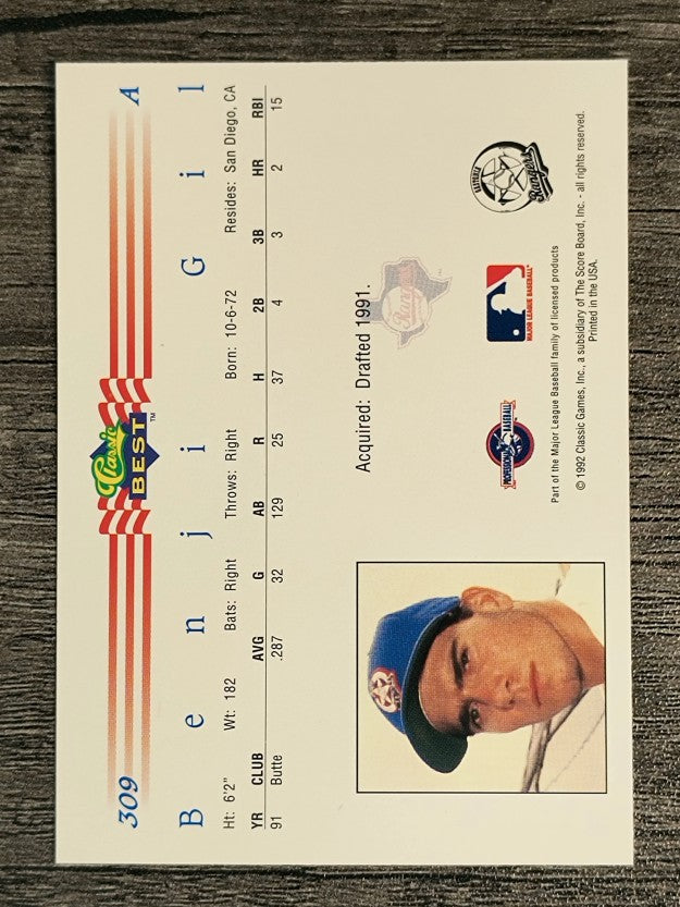 1992 Classic/Best #309 Benji Gil