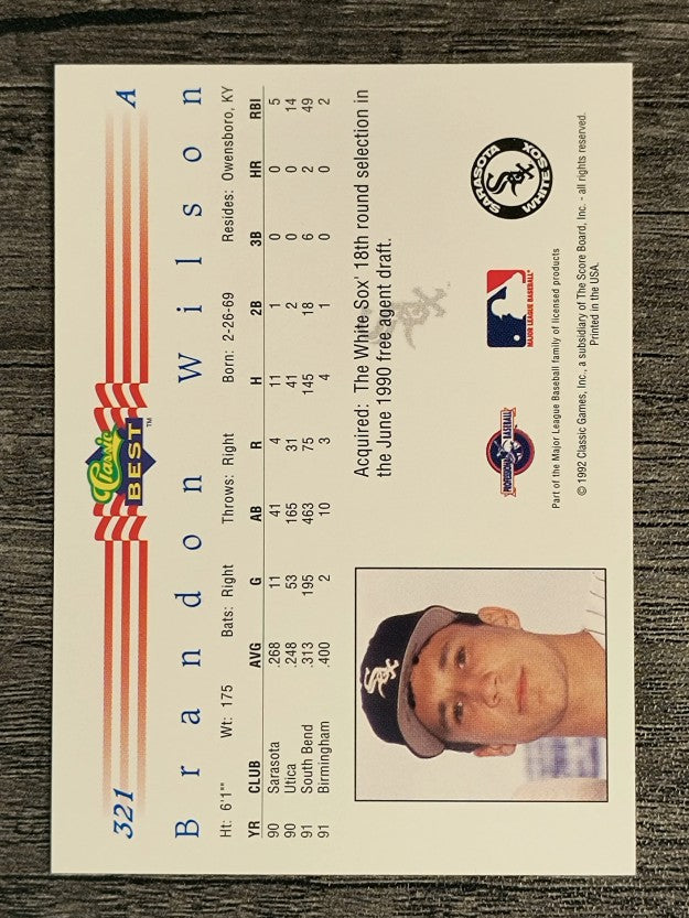 1992 Classic/Best #321 Brandon Wilson