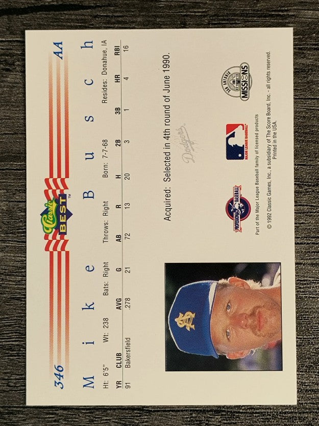 1992 Classic/Best #346 Mike Busch