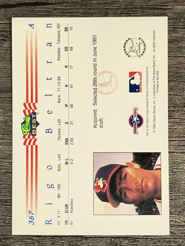 1992 Classic/Best #367 Rigo Beltran