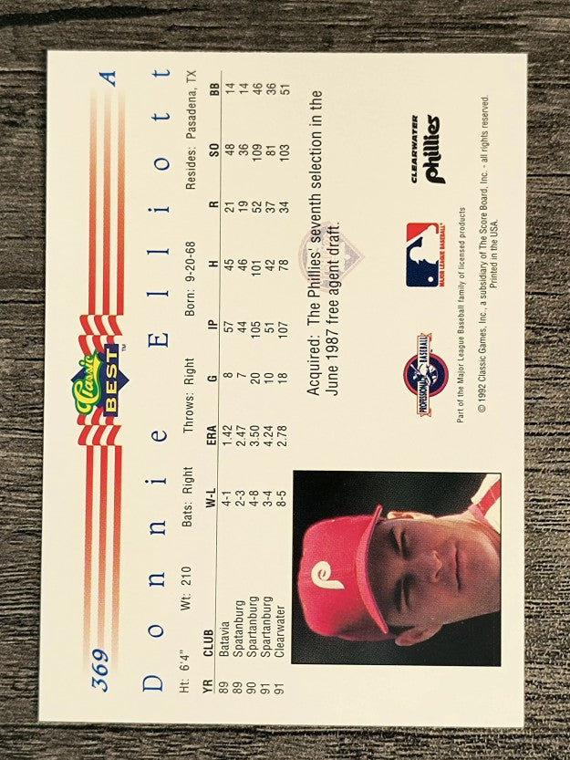 1992 Classic/Best #369 Donnie Elliott