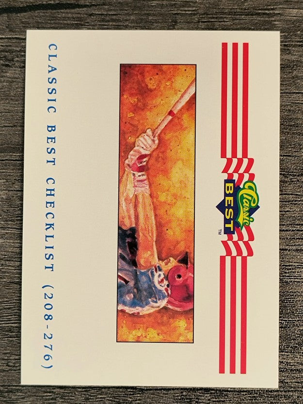 1992 Classic/Best #398 Checklist 208-276