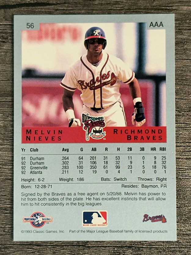 1993 Classic/Best #56 Melvin Nieves