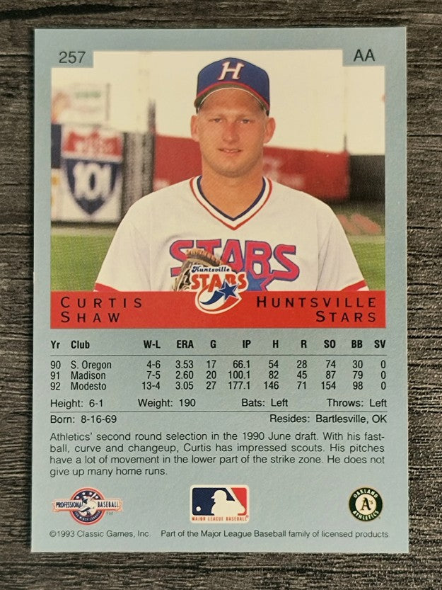 1993 Classic/Best #257 Curtis Shaw