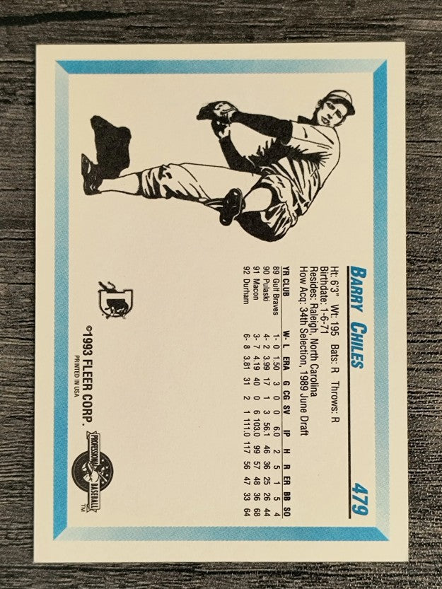 1993 Durham Bulls Fleer/ProCards #479 Barry Chilies
