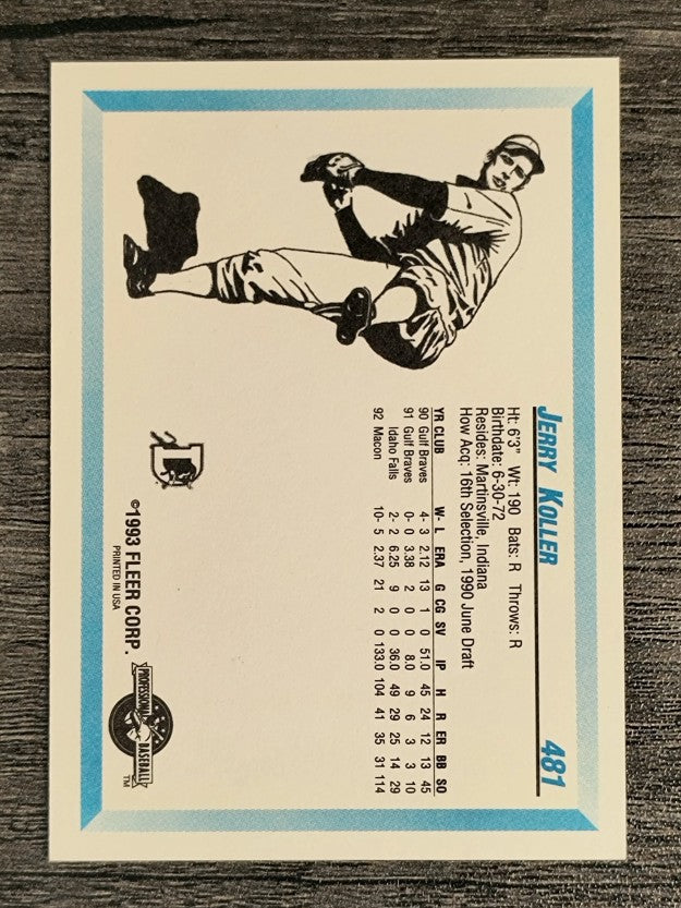 1993 Durham Bulls Fleer/ProCards #481 Jerry Koller