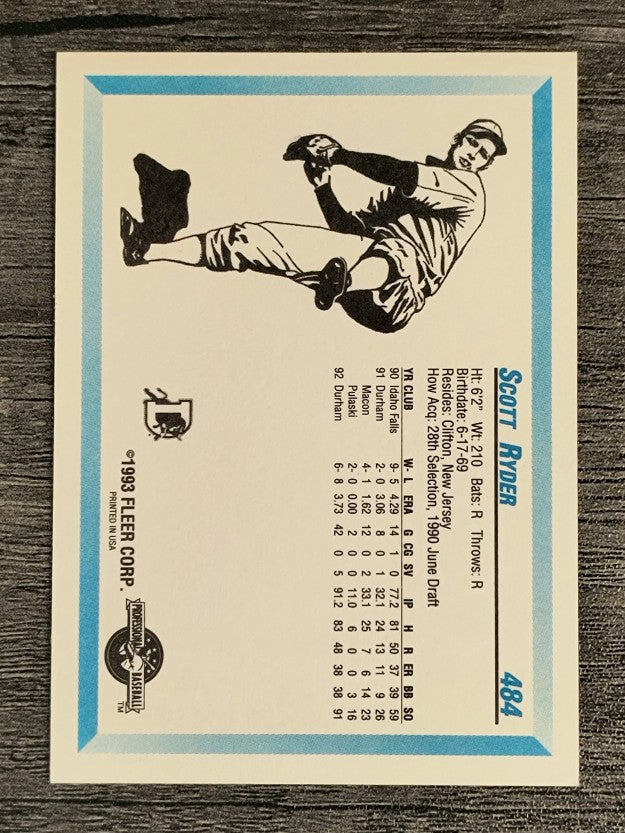1993 Durham Bulls Fleer/ProCards #484 Scott Ryder