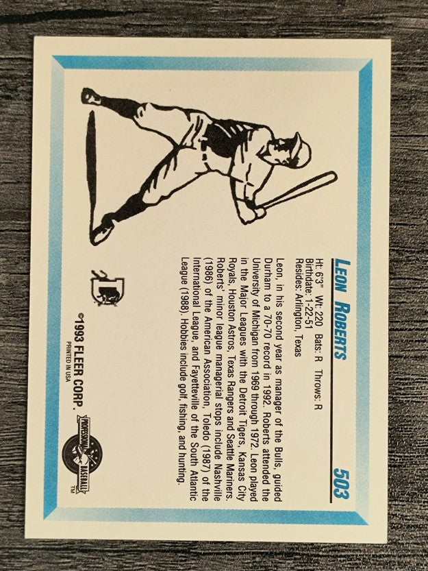1993 Durham Bulls Fleer/ProCards #503 Leon Roberts MG