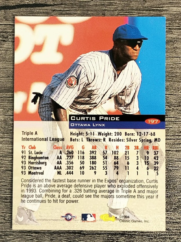 1994 Classic #197 Curtis Pride