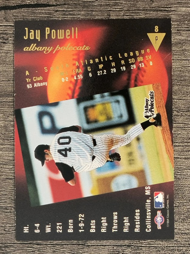 1994 Classic/Best Gold #8 Jay Powell