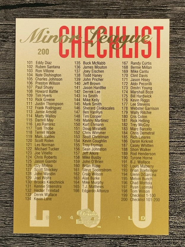 1994 Classic/Best Gold #200 Checklist 101-200