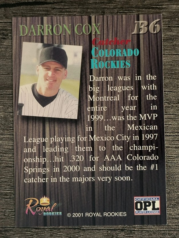 2001 Royal Rookies Barnstormers #6 Darron Cox