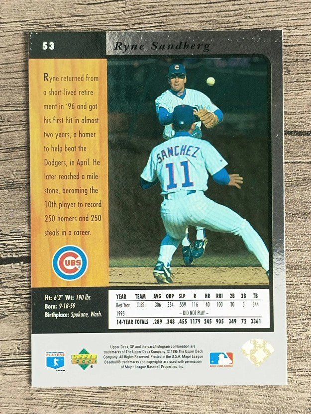 1996 SP #53 Ryne Sandberg