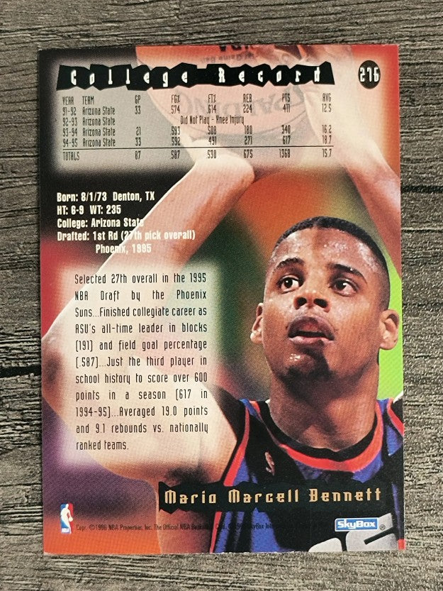 1995-96 Hoops #276 Mario Bennett RC