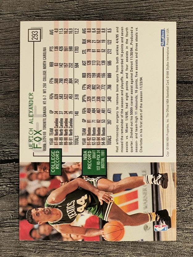 1995-96 Hoops #293 Rick Fox