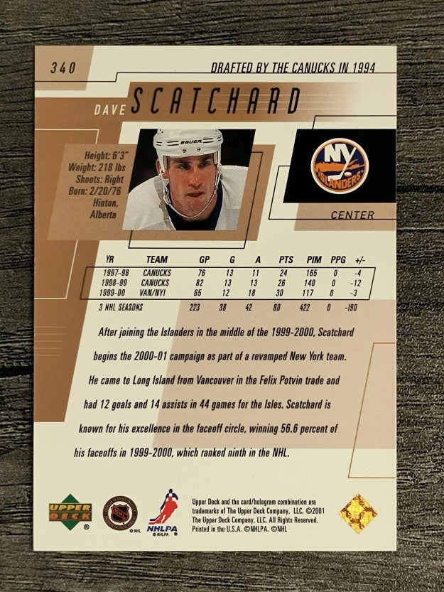 2000-01 Upper Deck #340 Dave Scatchard