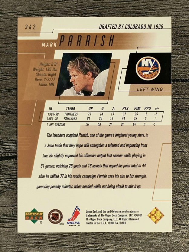 2000-01 Upper Deck #342 Mark Parrish