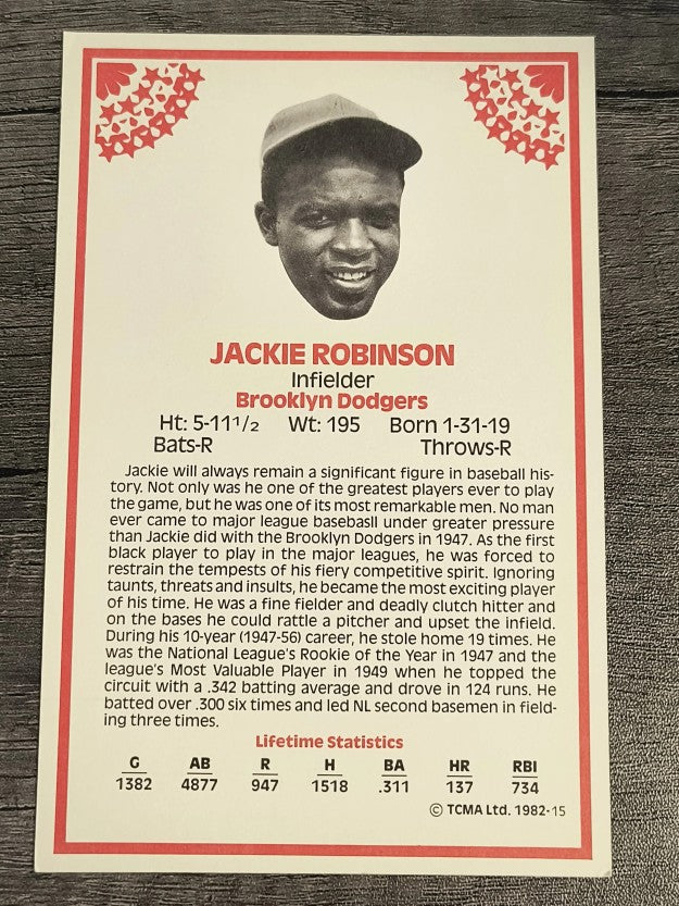 1982 TCMA Stars of the 50's #15 Jackie Robinson (EXMT)