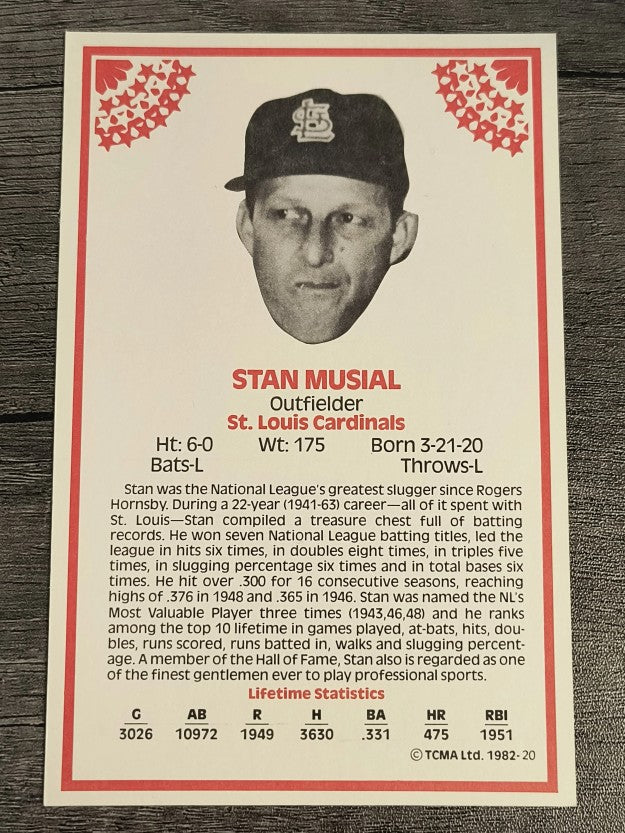 1982 TCMA Stars of the 50's #20 Stan Musial (NM)