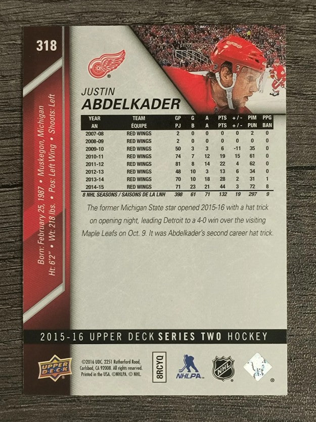 2015-16 Upper Deck #318 Justin Abdelkader