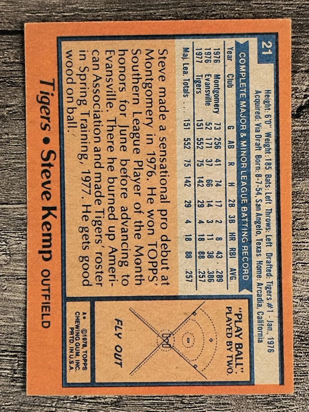 1978 Topps #21 Steve Kemp (EX)