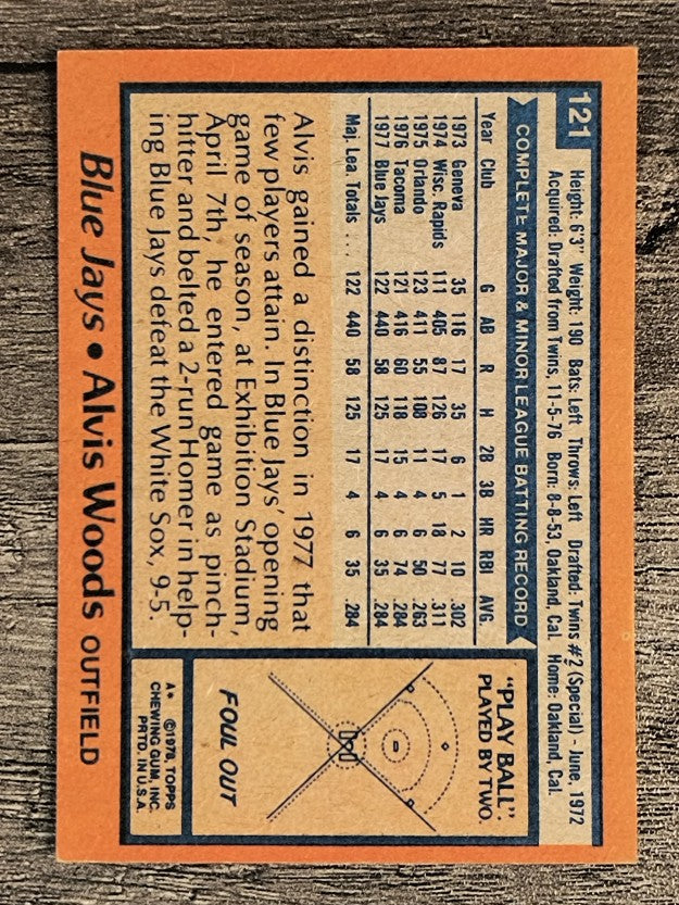 1978 Topps #121 Alvis Woods (EXMT)