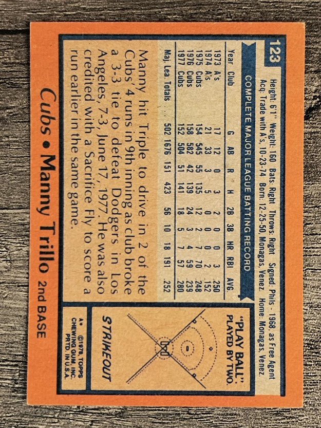 1978 Topps #123 Manny Trillo (VGEX)