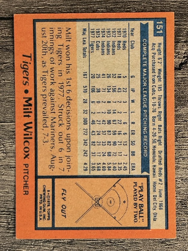 1978 Topps #151 Milt Wilcox (EXMT)