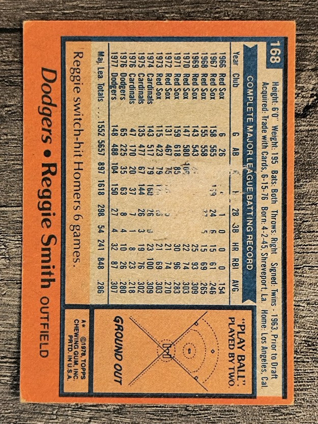 1978 Topps #168 Reggie Smith (POOR)