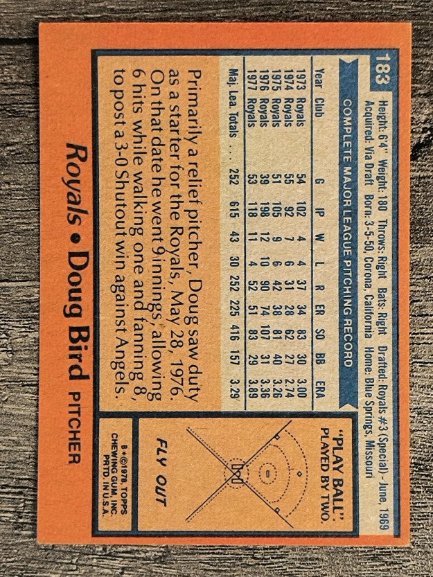 1978 Topps #183 Doug Bird (EXMT)