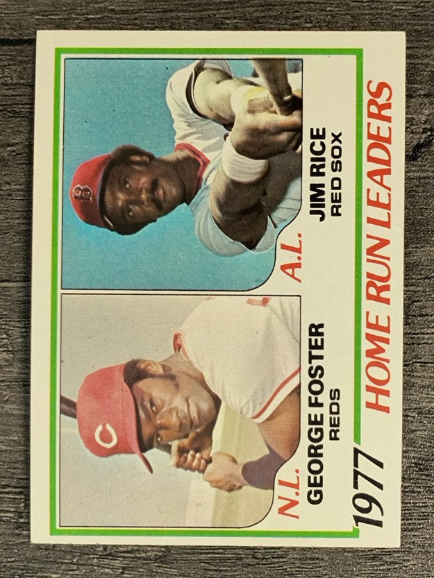 1978 Topps #202 Home Run Leaders/George Foster/Jim Rice (NM)