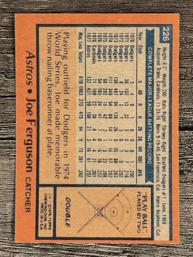1978 Topps #226 Joe Ferguson (EXMT)