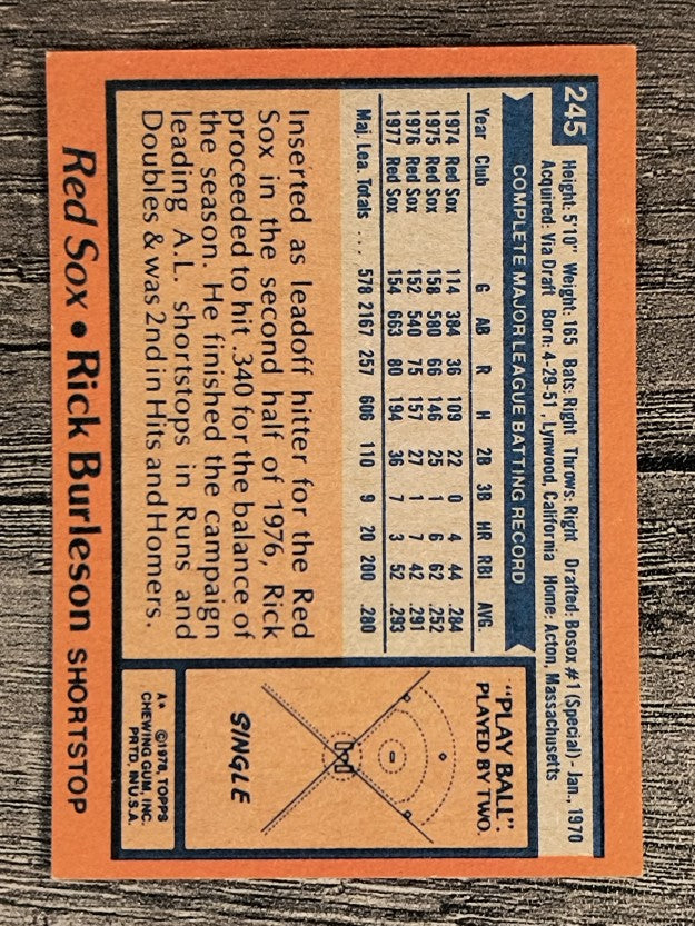 1978 Topps #245 Rick Burleson (EX)