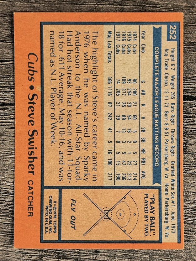 1978 Topps #252 Steve Swisher (EXMT)