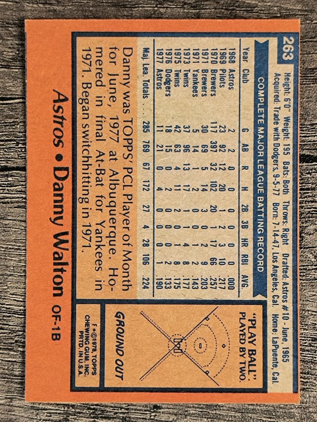 1978 Topps #263 Danny Walton (NM)