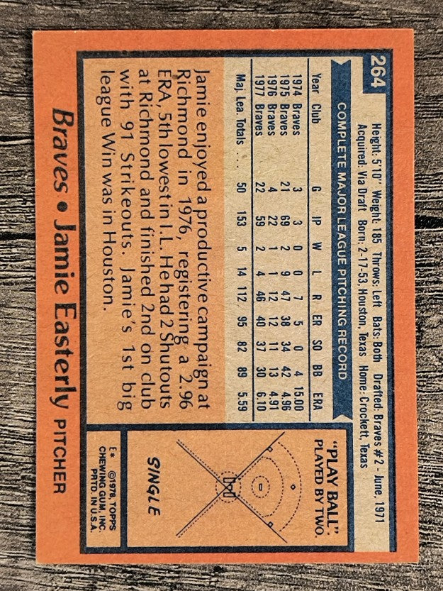 1978 Topps #264 Jamie Easterly (NM)