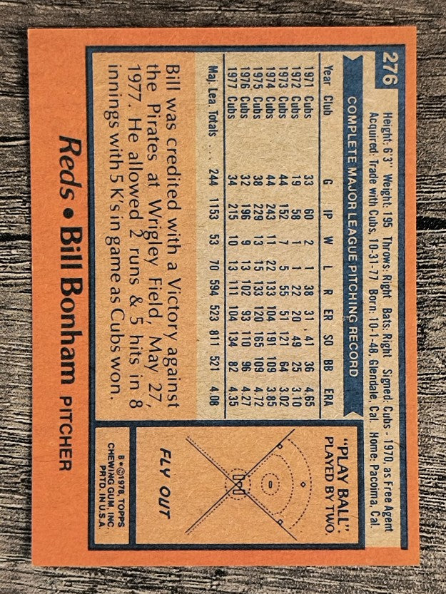 1978 Topps #276 Bill Bonham (EXMT)