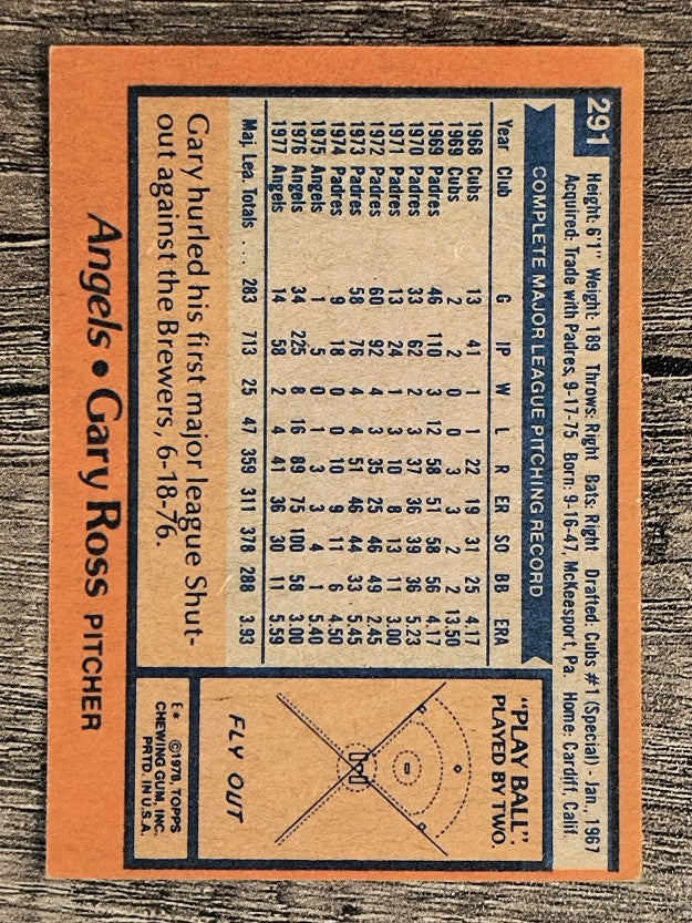 1978 Topps #291 Gary Ross (EX)