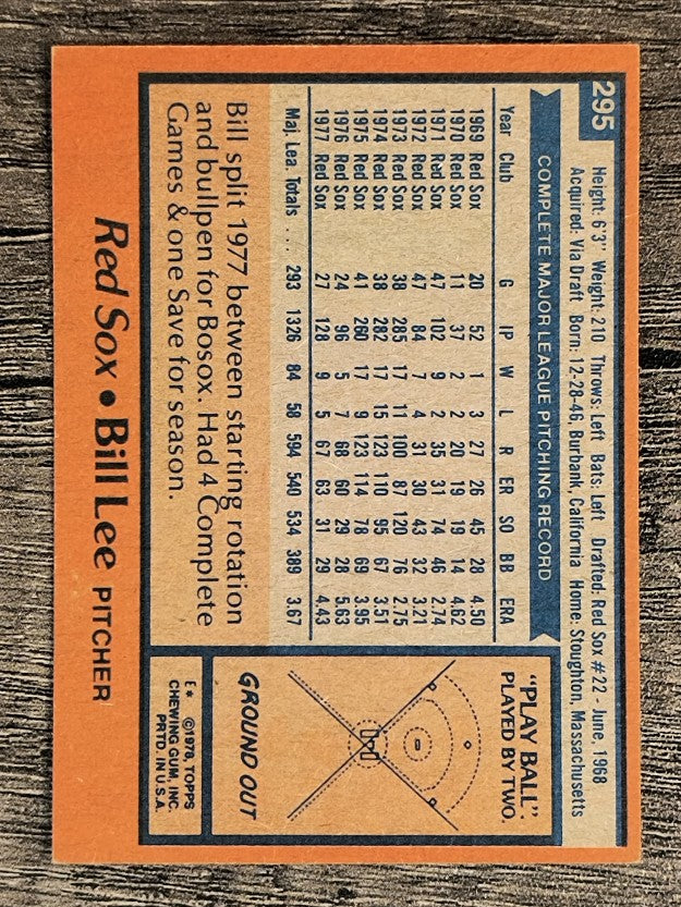 1978 Topps #295 Bill Lee (EXMT)