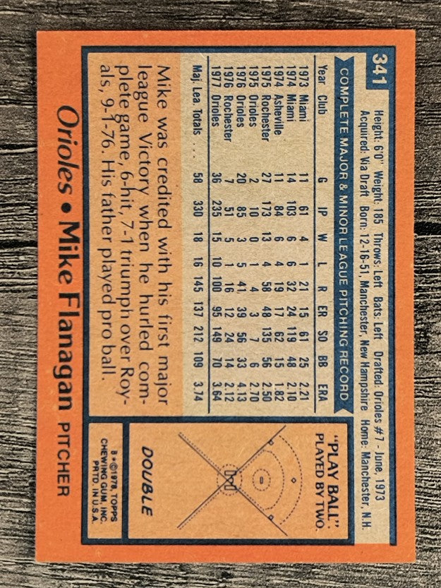 1978 Topps #341 Mike Flanagan (VGEX)