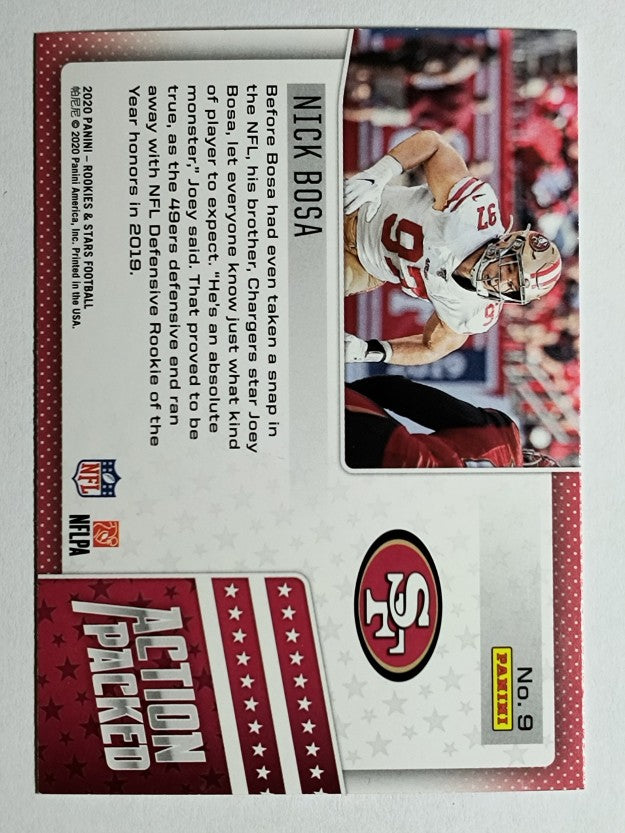 2020 Rookies and Stars Action Packed #9 Nick Bosa